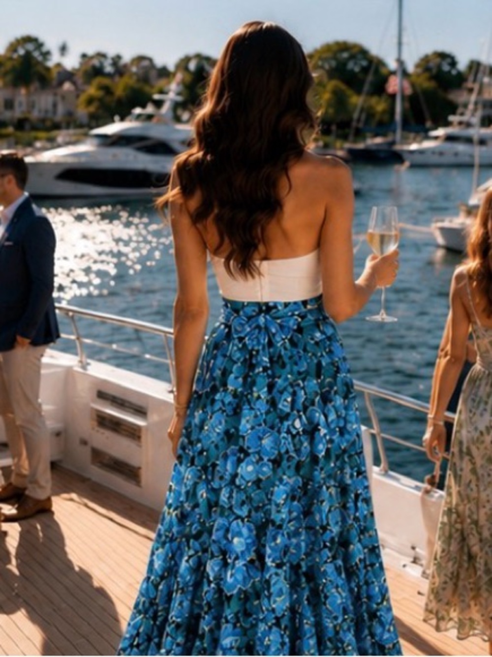 Alivia Dalia Convertible Skirt Dress Anthropologie Blue Floral Maxi Midi NWT - Picture 4 of 6